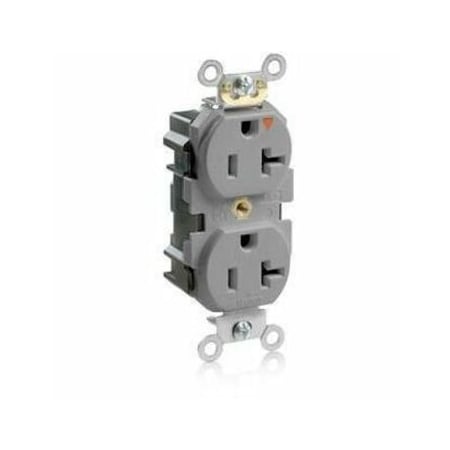 Leviton Lev-Lok Industrial Grade Duplex Receptacle, 20 Amp, 125 Volt M5362-IGG