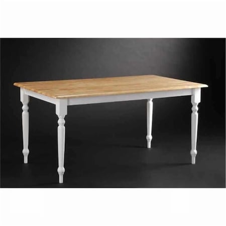 Made-To-Order Boraam  Farmhouse Dining Table - White And Natural Finish MA47194