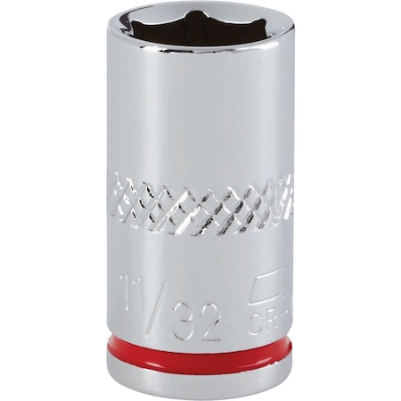 Channellock 1/4'' Drive 11/32'' 6-Point Shallow Standard Socket 398047