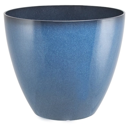 Landscapers Select Planter, 15 in Dia, 12-3/4 in H, Round, Resin, Blue, Blue PT-S080