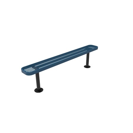 Mytcoat 6ft Outdoor Bench without Back, Surface Mount, Light Blue, Expanded Metal, Industry Standard Coating 804245
