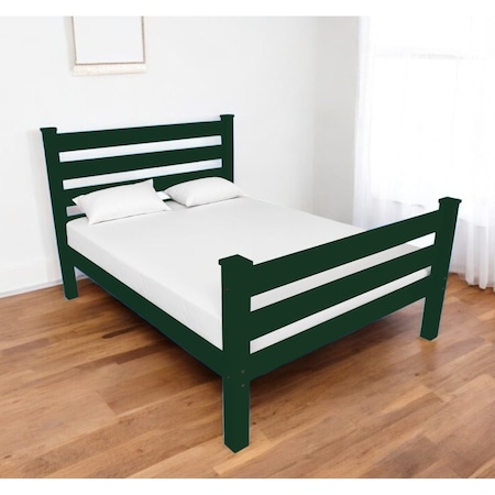 Homeroots Dark Green Solid Wood Full Bed Frame 546952