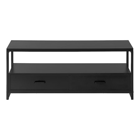 Homeroots 47in Black Cabinet Enclosed Storage TV Stand 490359