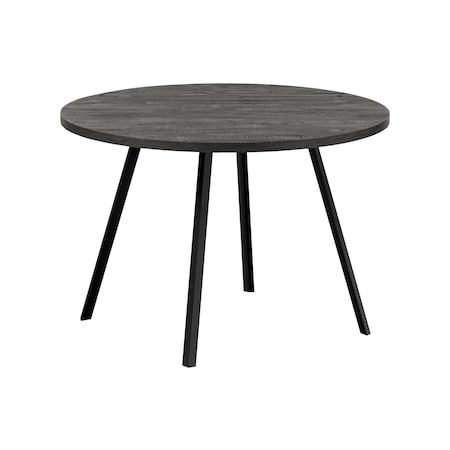 Homeroots 47" Gray And Black Rounded Metal Three Leg Base Dining Table 376477