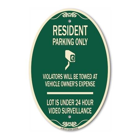 Signmission Reserved Parking Sign Resident Parking Only V, 12 In X 18 In Architectural, Heavy Gauge Aluminum A-OV-G-1218-23035