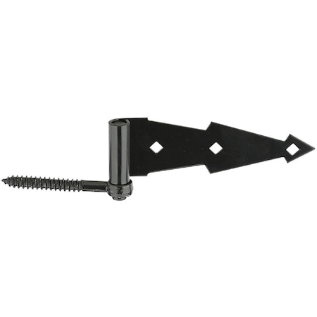National Hardware 7'' Black Ornamental Screw Hook & Strap Hinge, 2PK N165-464