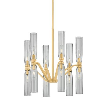 Hudson Valley Lighting Harpswell 12 Light Chandelier in Aged Brass 6813-AGB