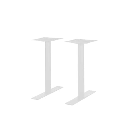 Bfm Seating Uptown - 24in End Base Set - Dining Height - 3in Round Columns - 11 7/8in Bolt-On Top Plates- White LP-0024RWH