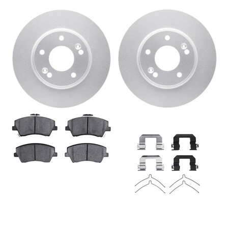 Dynamic Friction Co DFC GEOSPEC Coated Rotors with 5000 Brake Pads - Ceramic and Hardware 4512-03154