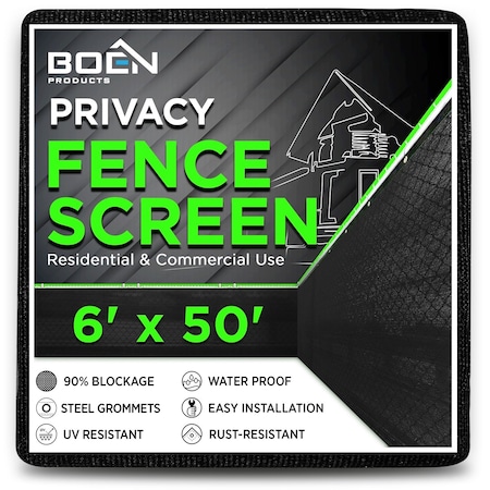 Boen Priv Netting, Blk, Reinf Grmt, 6ftX50 ft PN-30056