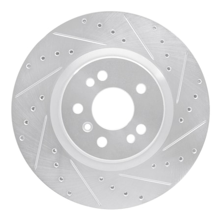 Dynamic Friction Co DFC Brake Rotor - Drilled and Slotted - Silver 631-63128R