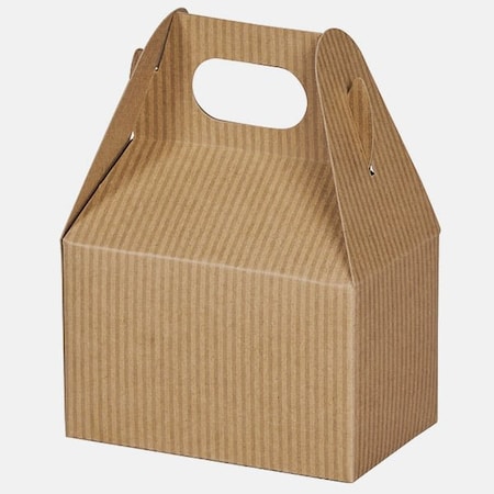 Nashville Wraps Kraft Pinstripe Mini Gable Box, 4x2.5x2.5, 6PK KRMGB