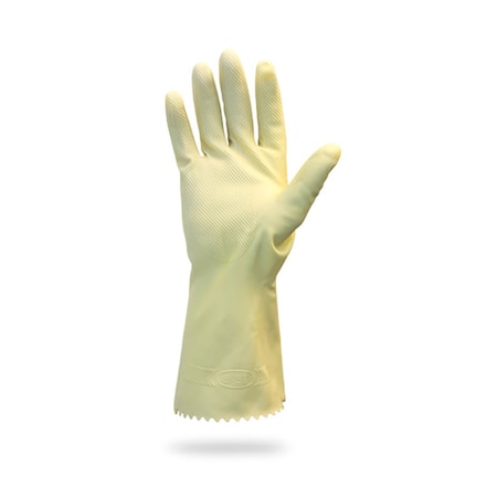 Safety Zone Flock Lined Latex Canner 18 mil Gloves - Amber, XL - 12 Pairs GRCA-XL-1SF