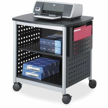 Safco Desk-Side Printer Stand, Black/Silver 1856BL