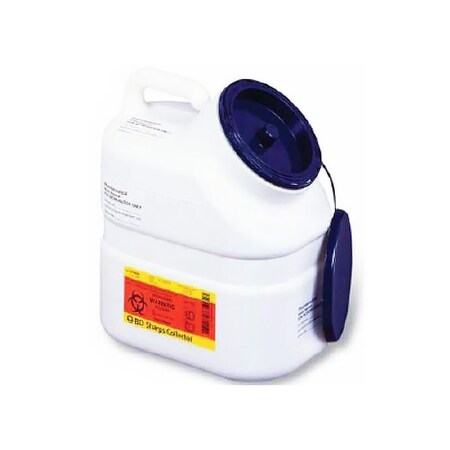 Bd Sharps Container, White Base 12 Hx10-1/2 Wx7-1/2 D", Vertical Entry 3 Gallon 305633-EACH