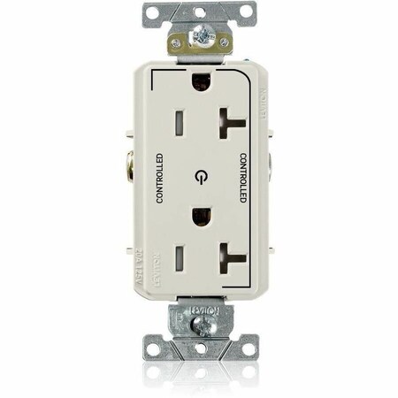 Leviton Dec Plus Rec 20A 125V TR 2Mrk-Ctrl LtAl TDR20-S2T