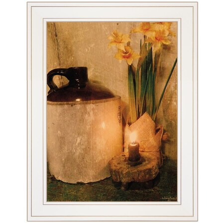 Homeroots Daffodils 1 White Framed Print Wall Art 404296
