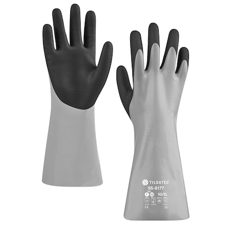 Tilsatec Nitrile A6 Chemical Gauntlet, PR, XL 55-6177-100