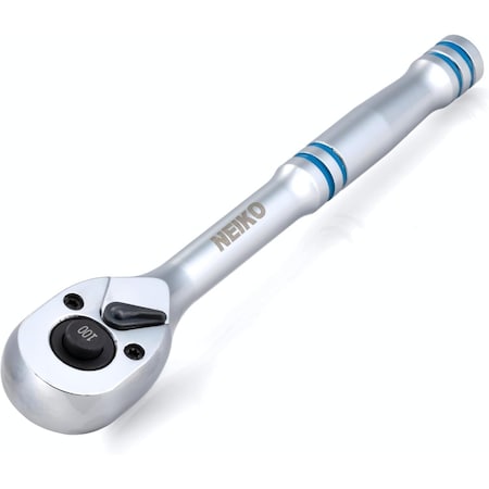 Neiko 1/4'' Drive 100-Tooth Reversible Oval Head Ratchet Wrench, 6'' Handle Length 03115A