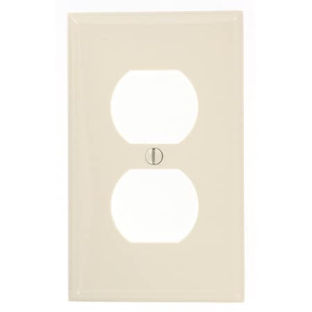 Leviton Receptacle Wallplate, Standard Size, Gang 1, Light Almond 80703-NT