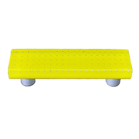 Palacedesigns Bubbles Sunflower Yellow Rectangle Glass Cabinet Pull - Aluminum Post PA727832