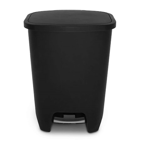 Bsl Titan Polypropylene Plastic Step Trash Can 20 Gallon / 74L with Antimicrobial Lid Black GLD-74031BU