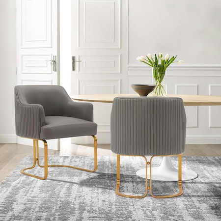 Manhattan Comfort Reeva Dining Armchair in Taupe, PK2 2-DC078-TP