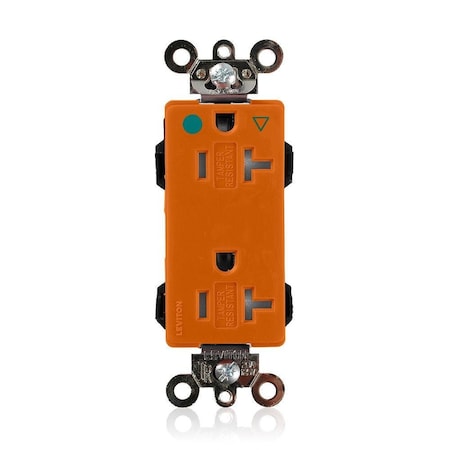 Leviton Straight Blade Receptacle, 5-20R, 20 A, 125V AC, Flush Mount, Isolated Ground MDT83-IG