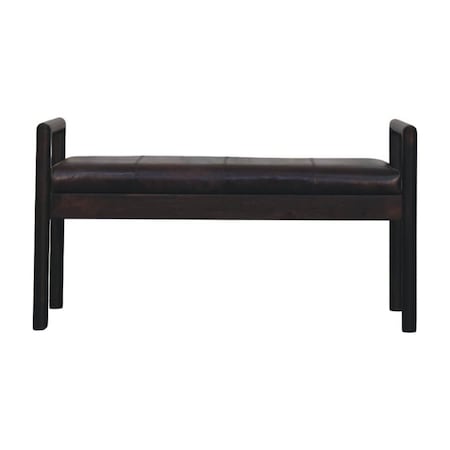 Homeroots 43in Brown Solid Wood Storage Bench With Cabinet 718238