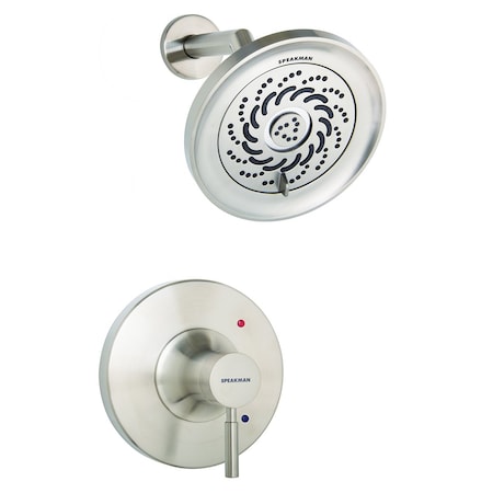Speakman Easy Install Universal Shower Combination, 2.0 GPM, Brushed Nickel, Round SLV-1010-UNI-BN-E2