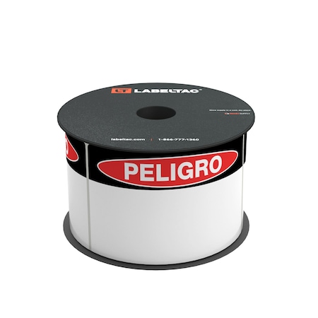 Labeltac LabelTac 4 and Pro Model Peligro, Danger OSHA Die-Cut Label Roll 3in x 5in, 200 labels per roll LT35DANG-SPAN