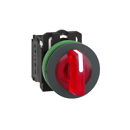 Schneider Electric Selector Switch, Illum, 3 Pos, 30mm, Red XB5FK134B5