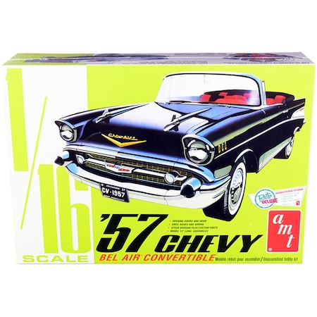 Amt 1159 1-16 Scale Model Car with Skill 3 Model Kit for 1957 Chevrolet Bel Air Convertible 2-in-1 Kit AMT1159