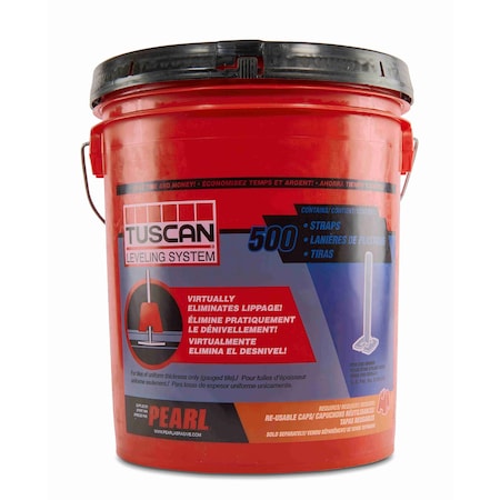 Pearl Tuscan Leveling System Bucket of 500 Straps TLSSTRAP500