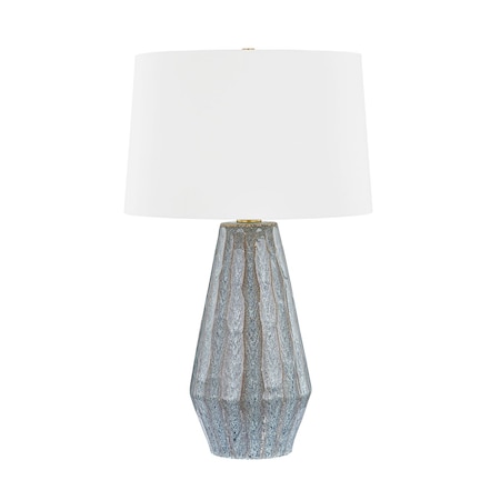 Hudson Valley Lighting Alloway 19 in. Table Lamp Aged Brass/Ceramic Swept Coast L8731-AGB/CST