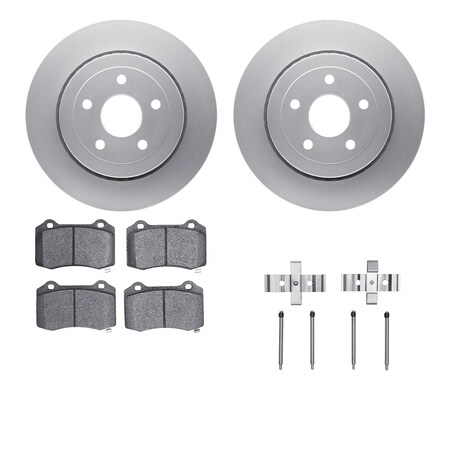 Dynamic Friction Co DFC GEOSPEC Coated Rotors with 5000 Brake Pads - Ceramic and Hardware 4512-42046