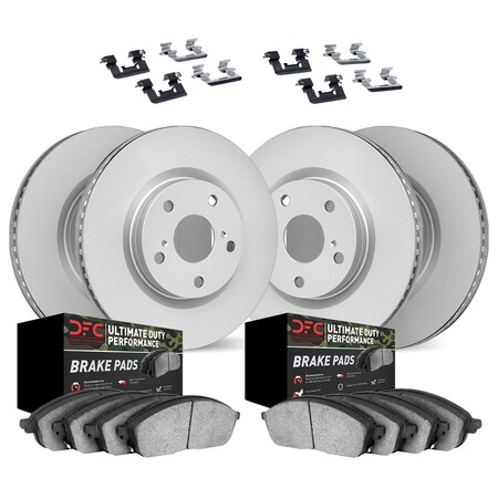 Dynamic Friction Co DFC GEOSPEC Coated Rotor- Heavy Duty Brake Pad includes Hardware 4414-42002