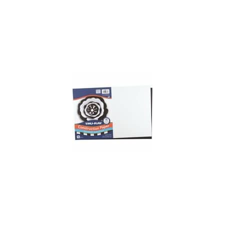 Tru-Ray Construction Paper - Art Project, Craft Project - 12in Width x 18in Length - Black, White, 12PK P6677