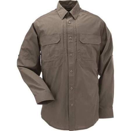 5.11 Military Shirt, 35% Cotton, 65% Polyester, Button, 4 Pocket(s), Tundra, M 72175ABR-192-M