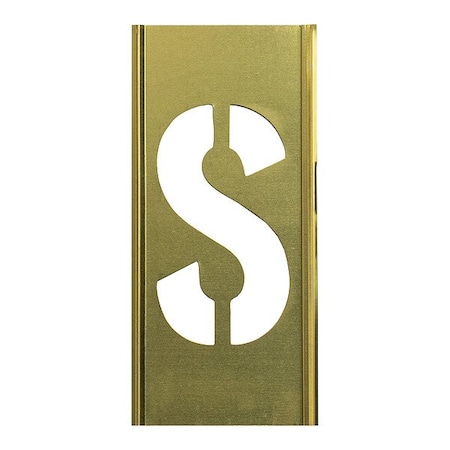 C.H. Hanson Stencil Sort-1" Brass Gothic S, Letter, Gothic Font, Brass, 1 Pieces 10008S