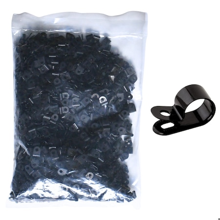 Cable Ties Unlimited Cable Clamp, 1/8 in Bundle Dia, 1/2 in W, Nylon 6/6, Black, 1000PK CC5-1/8-0M