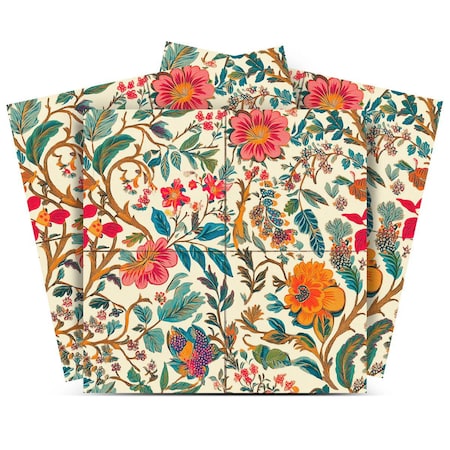 Homeroots 12" x 12" Blue And Brown Vinyl Arabesque Peel And Stick Removable Tiles 572052