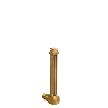 Oil-Rite Vented Short Elbow Brass Gauge - 3 17/32in., 1/4in. Male NPT, 1/2in. dia B1138-17
