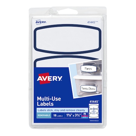 Avery Removable Multiuse Labels, Removab, PK15 41445