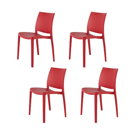 Lagoon Sensilla Resin Stackable Dining Chairs, 4PK 7052R4-SSLGA