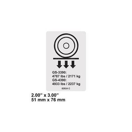 Genie REPLACEMENT DECAL, WHEEL LOAD GS4390 82824