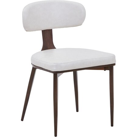 Leisuremod Dilenny Faux Leather Dining Chair - Modern Padded Side Chair with Steel Legs DC49CR