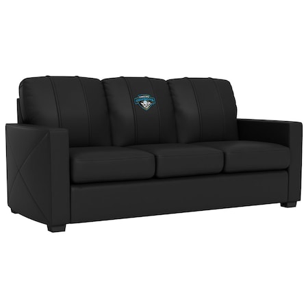 Dreamseat Silver Sofa with Carolina Cowboys Primary Logo XZ7759001SOCDBK-PSPBR0020