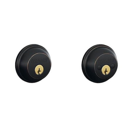 Schlage Residential Double Cylinder Deadbolt C Keyway with 12287 Latch and 10116 Strike Aged Bronze Finish B62716