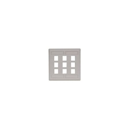 Hubbell 2-Gang 9-Port Keystone Wallplate, Office White IFP29OW